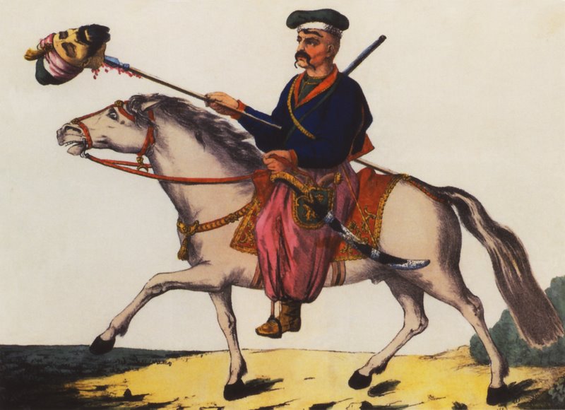 Victorious Zaporozhian Cossack with the head of a Tatar, 1786
